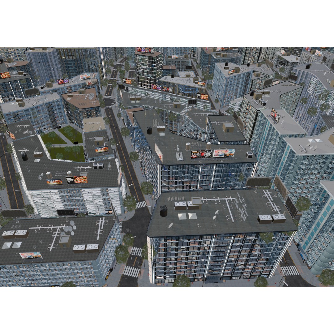 Hexagon City 3D Model – High-Detail Cityscape for Games, Blender - View 26