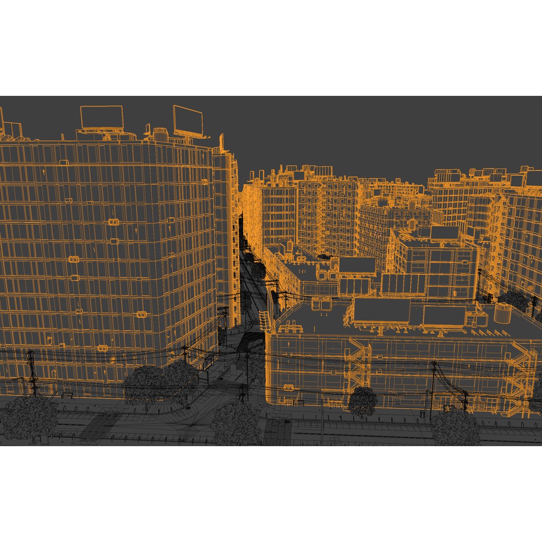 Hexagon City 3D Model – High-Detail Cityscape for Games, Blender - View 33