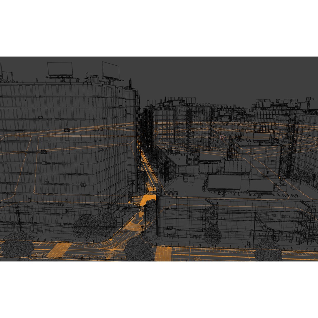 Hexagon City 3D Model – High-Detail Cityscape for Games, Blender - View 34