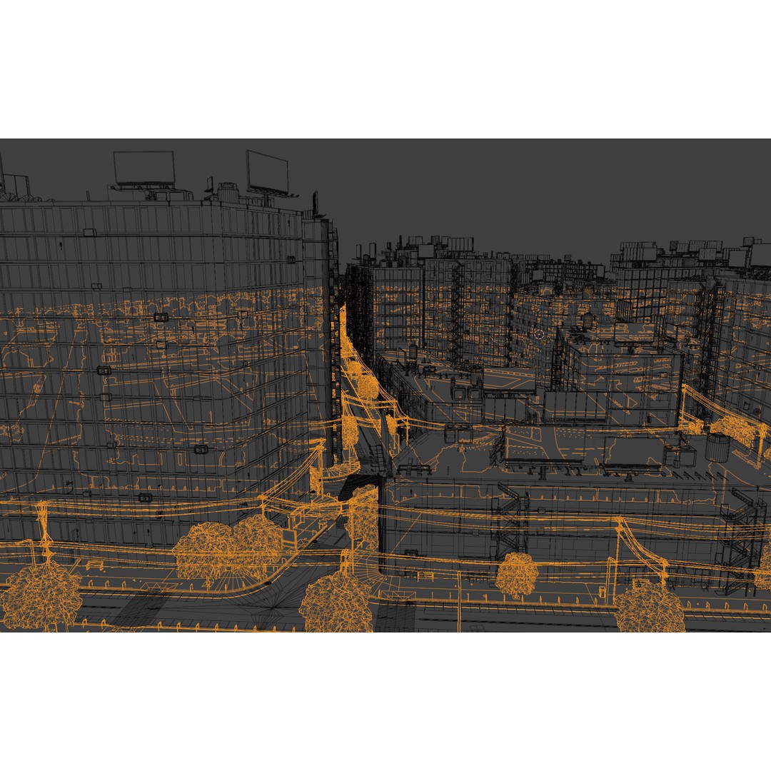 Hexagon City 3D Model – High-Detail Cityscape for Games, Blender - View 35