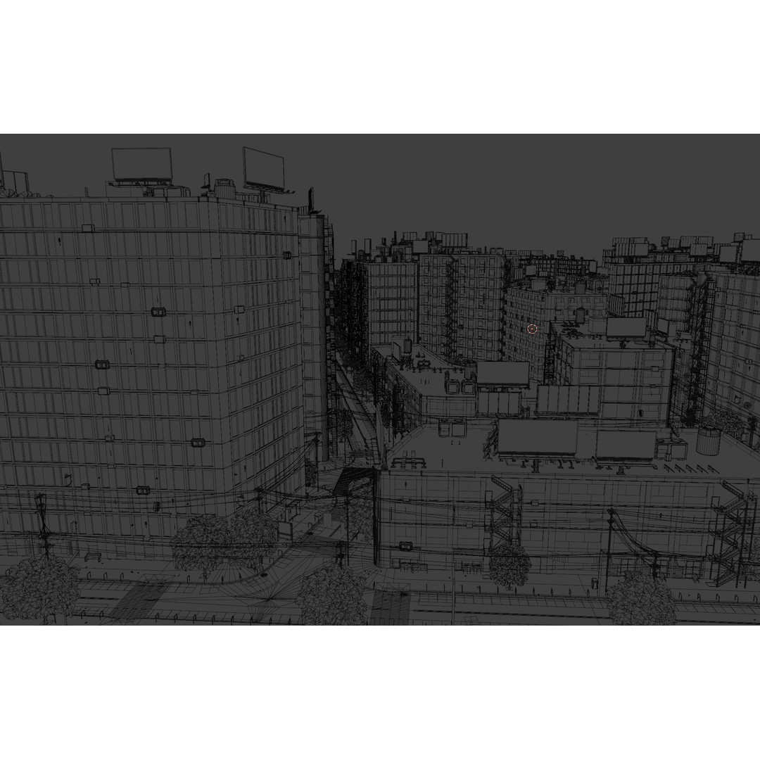 Hexagon City 3D Model – High-Detail Cityscape for Games, Blender - View 37