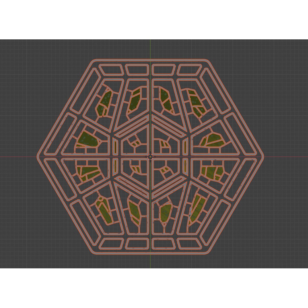 Hexagon City 3D Model – High-Detail Cityscape for Games, Blender - View 7