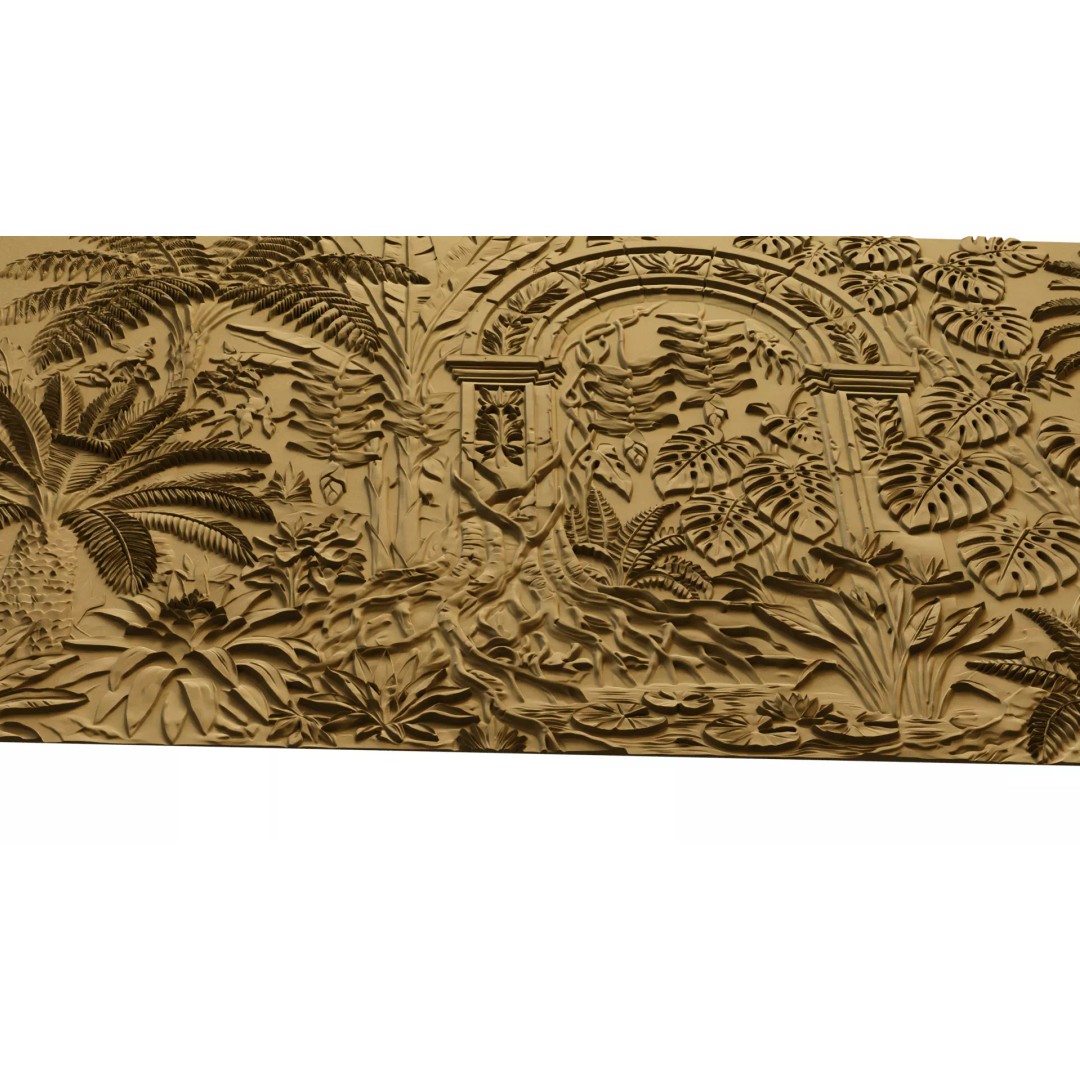Tropical Relief Wall Decor 3D Model – CNC Ready STL, OBJ, FBX - View 11