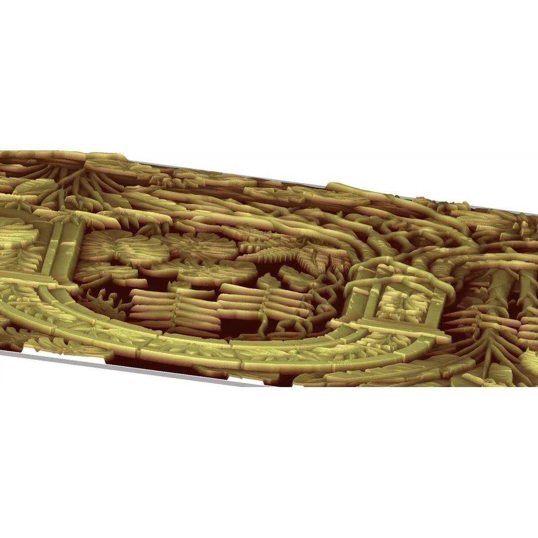 Tropical Relief Wall Decor 3D Model – CNC Ready STL, OBJ, FBX - View 13