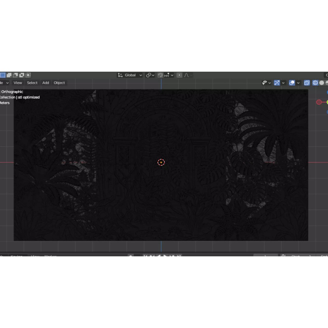 Tropical Relief Wall Decor 3D Model – CNC Ready STL, OBJ, FBX - View 18