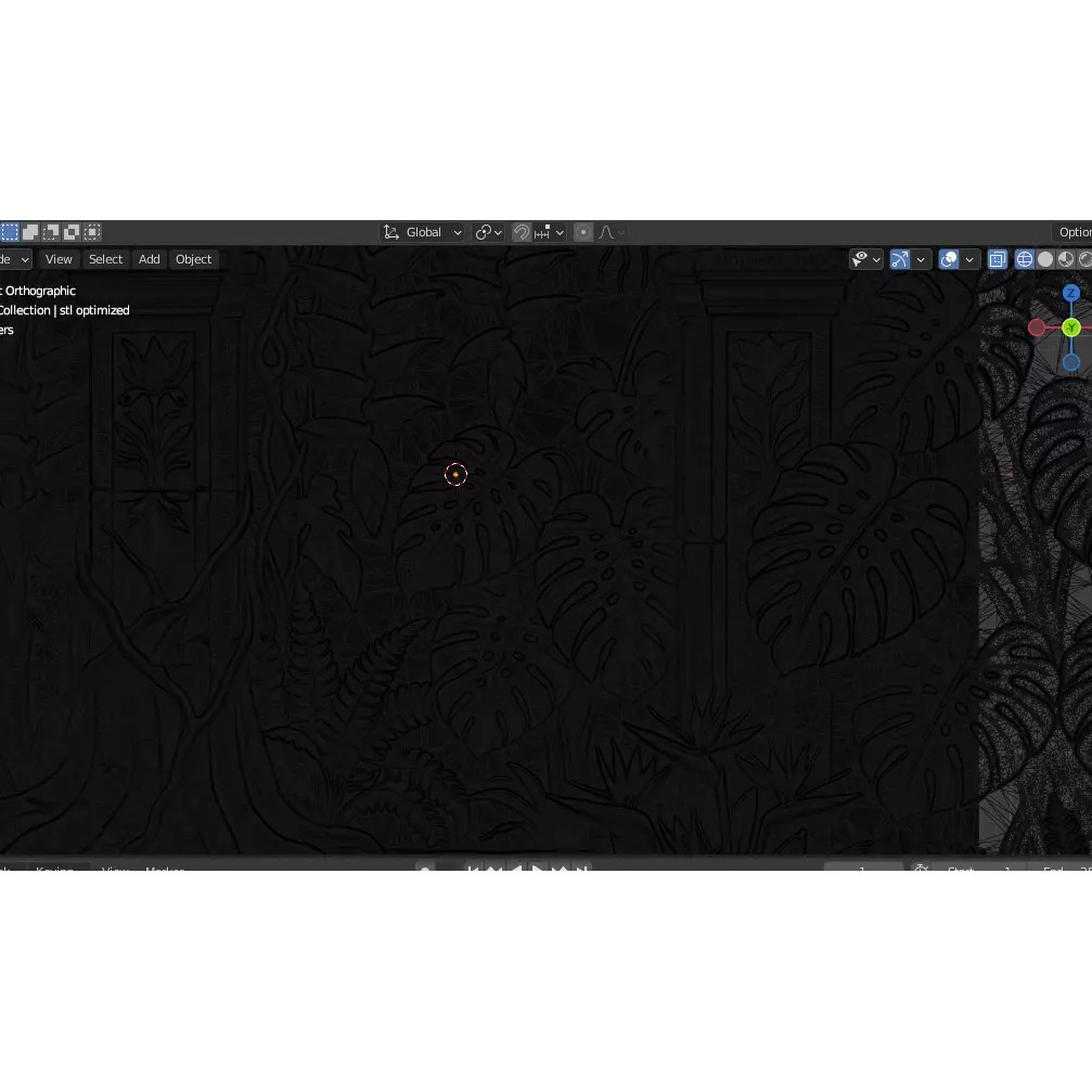 Tropical Relief Wall Decor 3D Model – CNC Ready STL, OBJ, FBX - View 21