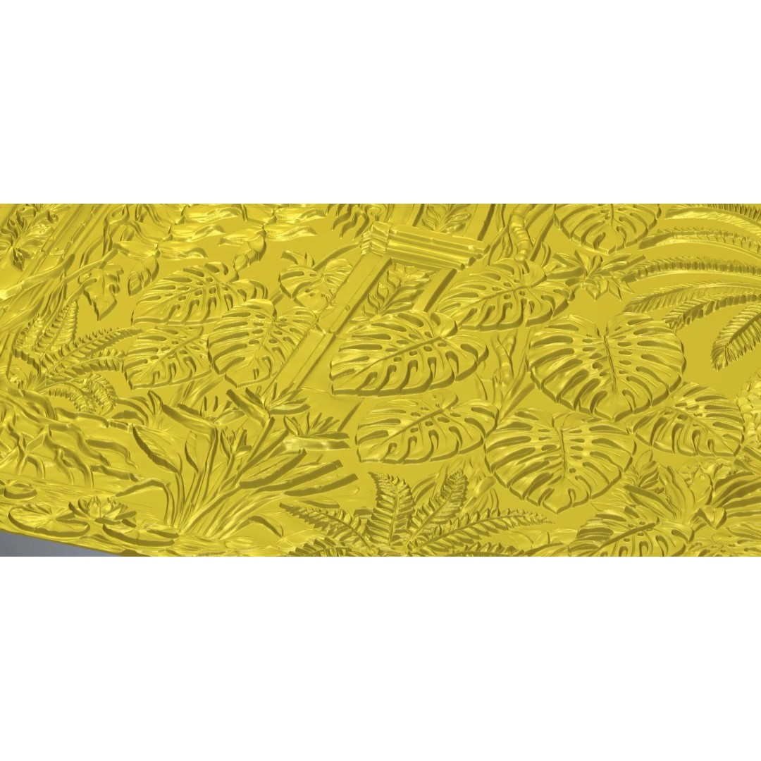 Tropical Relief Wall Decor 3D Model – CNC Ready STL, OBJ, FBX - View 22