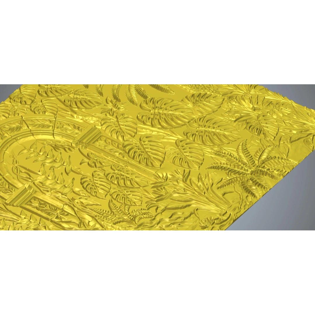 Tropical Relief Wall Decor 3D Model – CNC Ready STL, OBJ, FBX - View 23