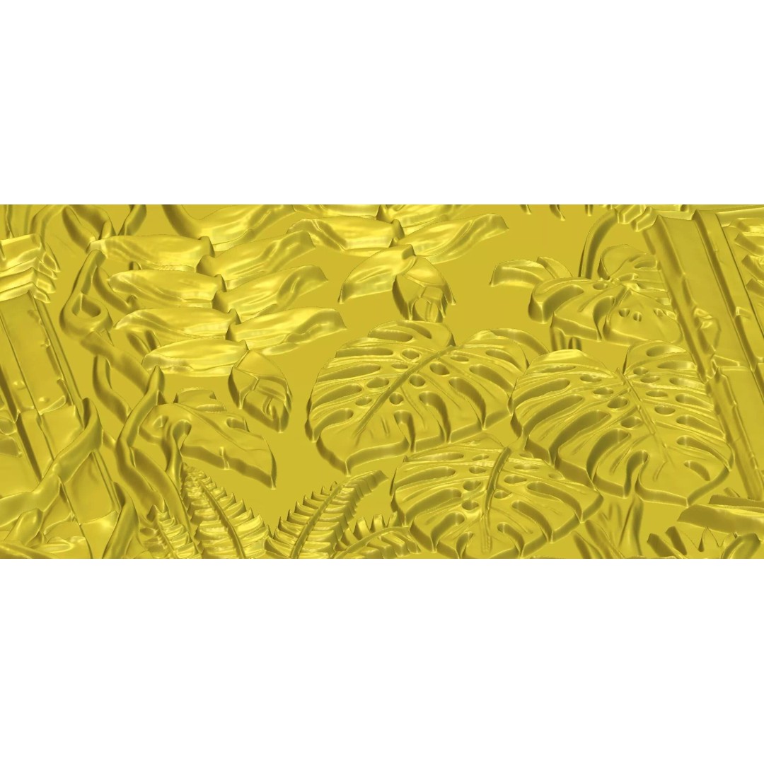 Tropical Relief Wall Decor 3D Model – CNC Ready STL, OBJ, FBX - View 25