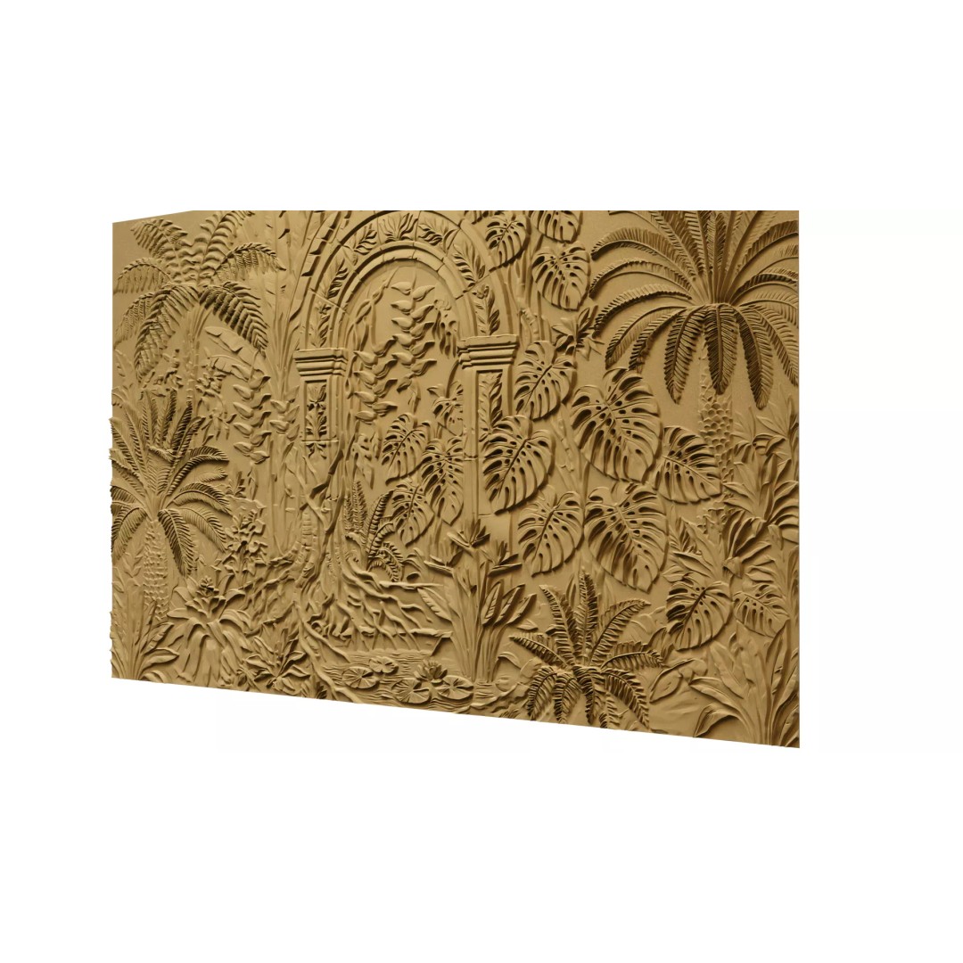 Tropical Relief Wall Decor 3D Model – CNC Ready STL, OBJ, FBX - View 7