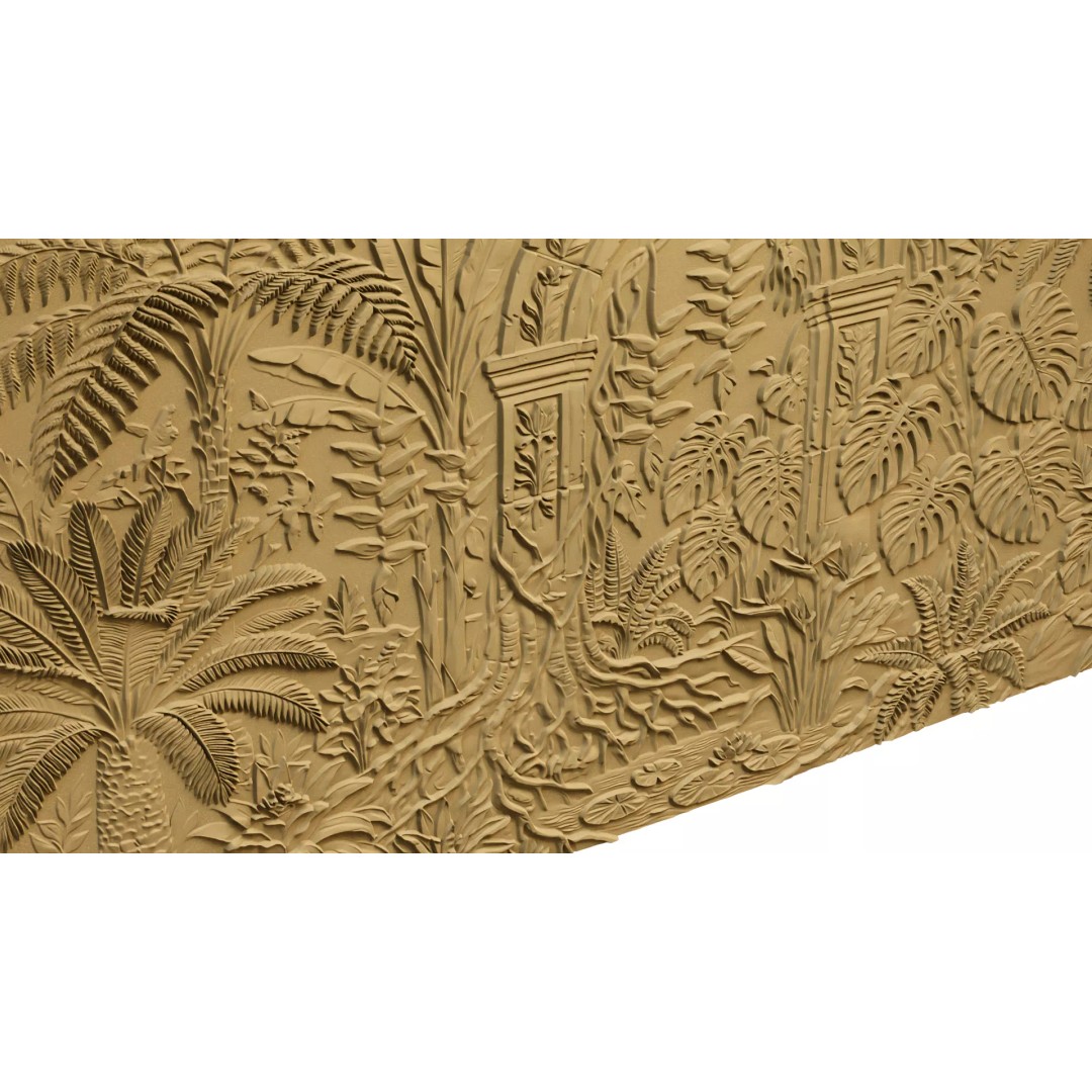 Tropical Relief Wall Decor 3D Model – CNC Ready STL, OBJ, FBX - View 9