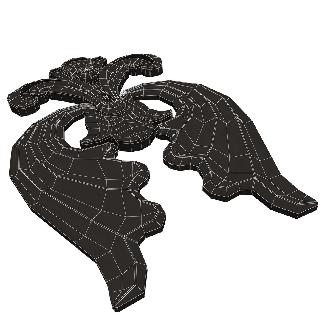Carved Plaster Molding 3D Model – Low-Poly Architectural Decoration, FBX