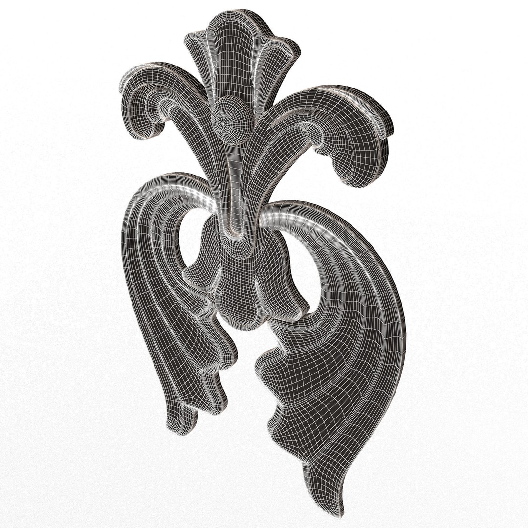 Carved Plaster Molding 3D Model – Low-Poly Architectural Decoration, FBX - View 10