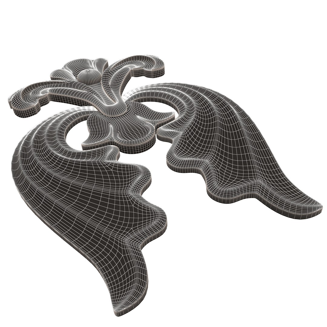 Carved Plaster Molding 3D Model – Low-Poly Architectural Decoration, FBX - View 13