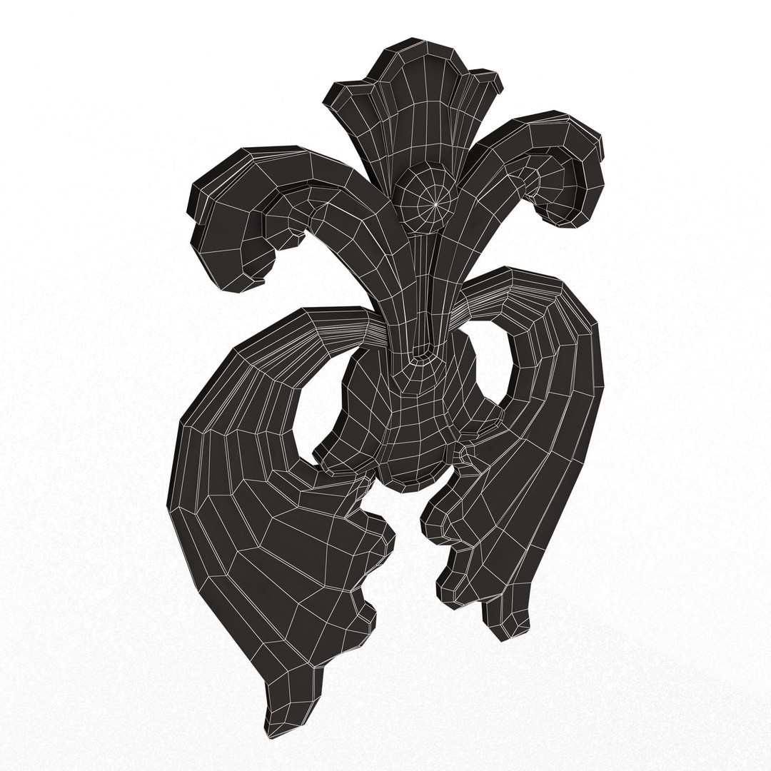 Carved Plaster Molding 3D Model – Low-Poly Architectural Decoration, FBX - View 15