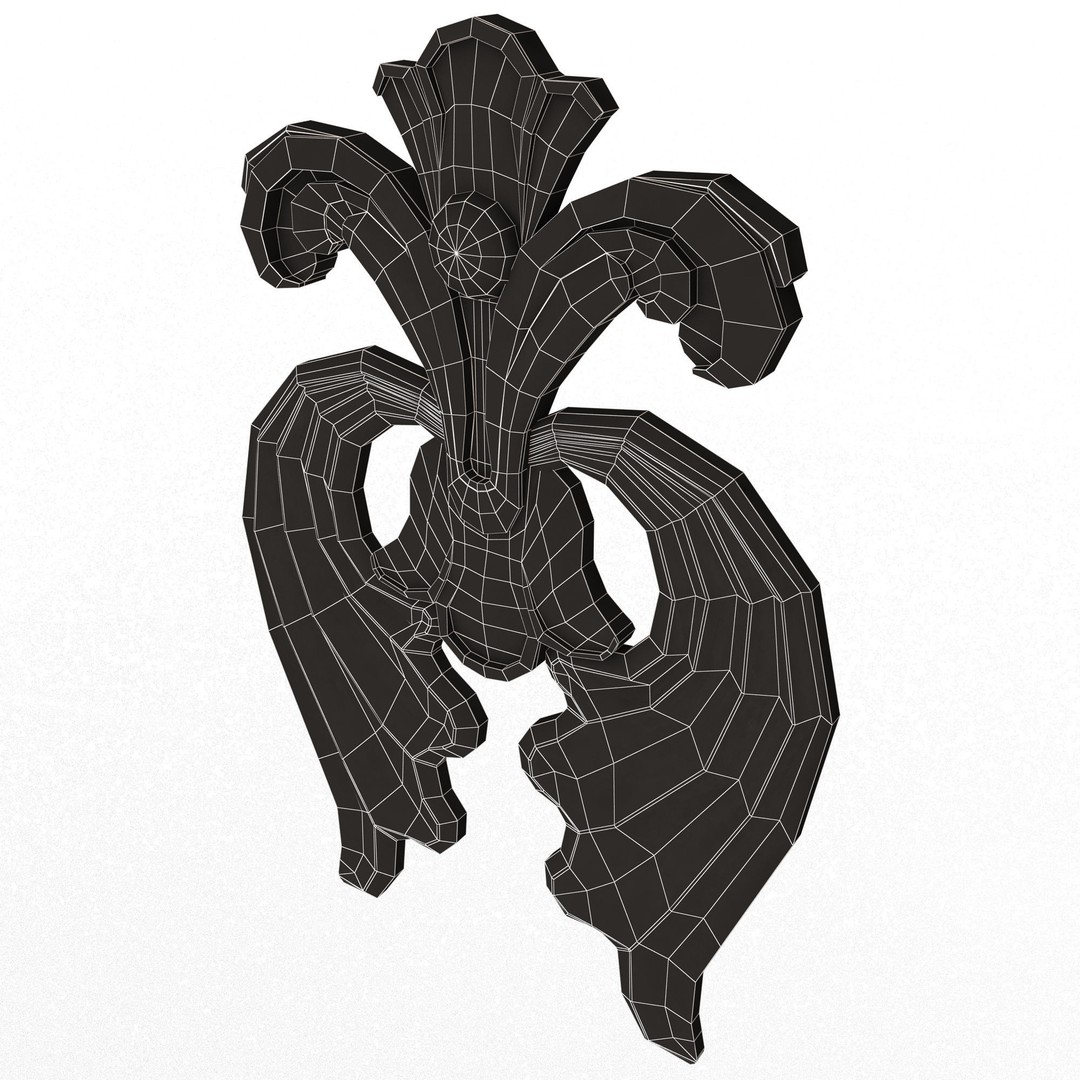 Carved Plaster Molding 3D Model – Low-Poly Architectural Decoration, FBX - View 16