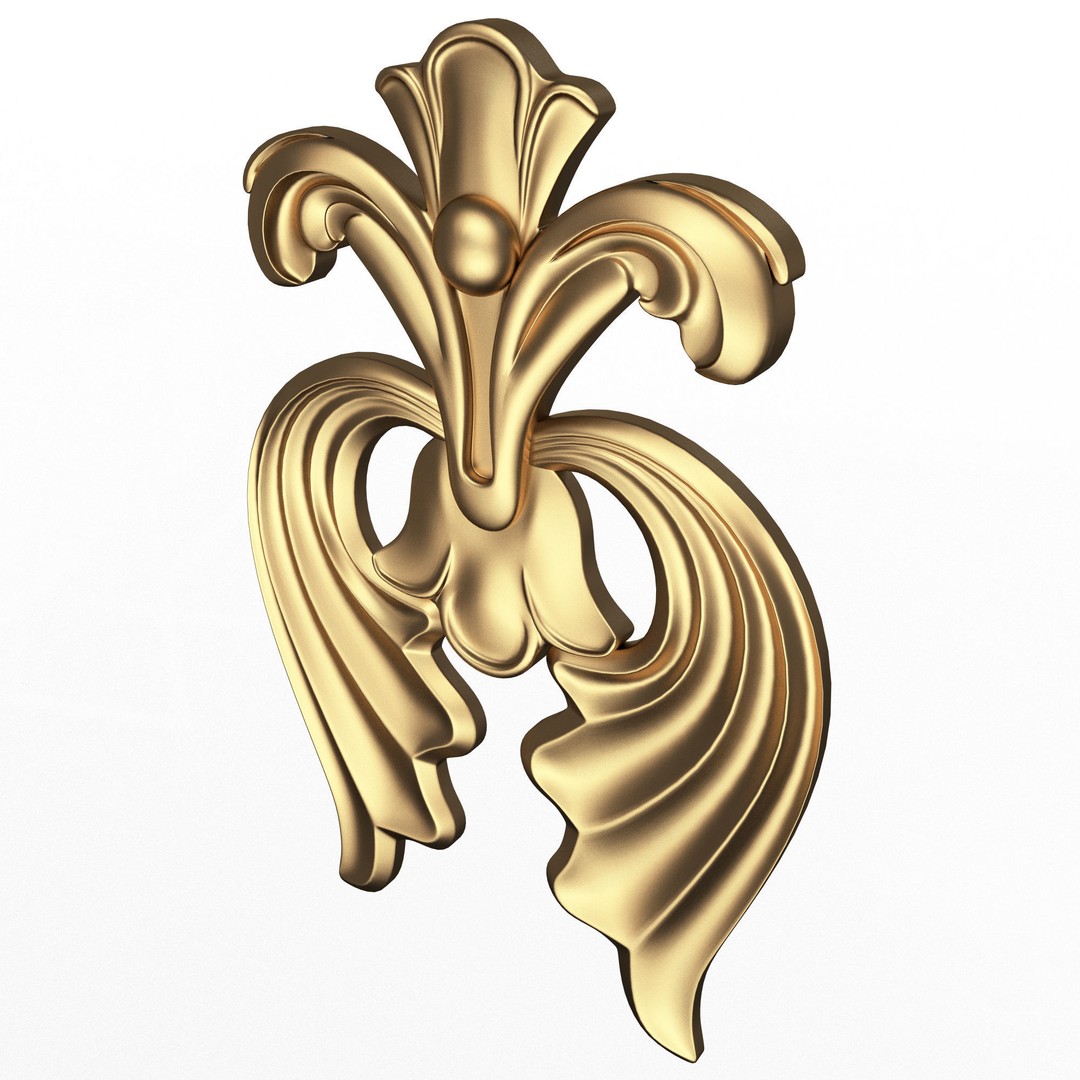 Carved Plaster Molding 3D Model – Low-Poly Architectural Decoration, FBX - View 4