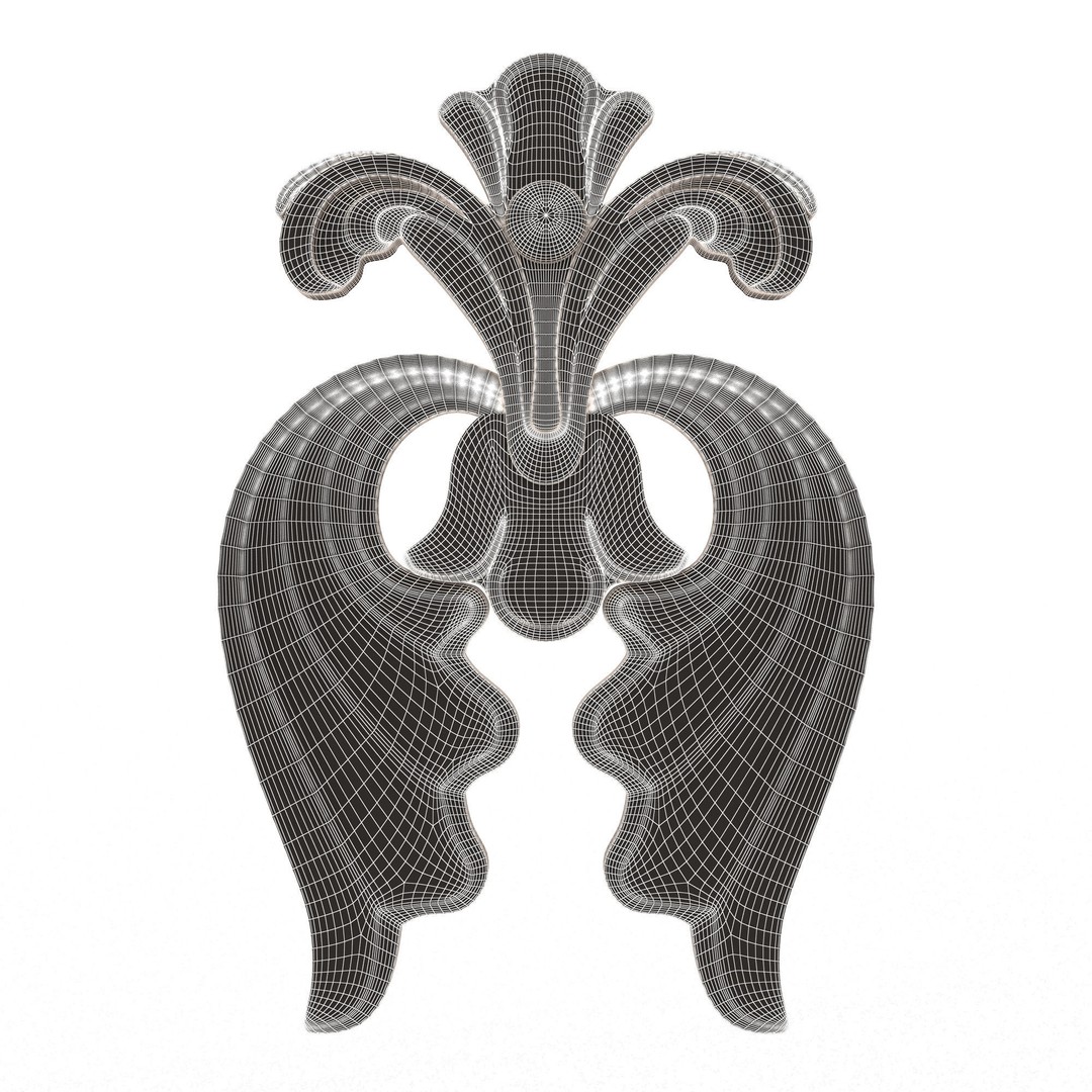 Carved Plaster Molding 3D Model – Low-Poly Architectural Decoration, FBX - View 8