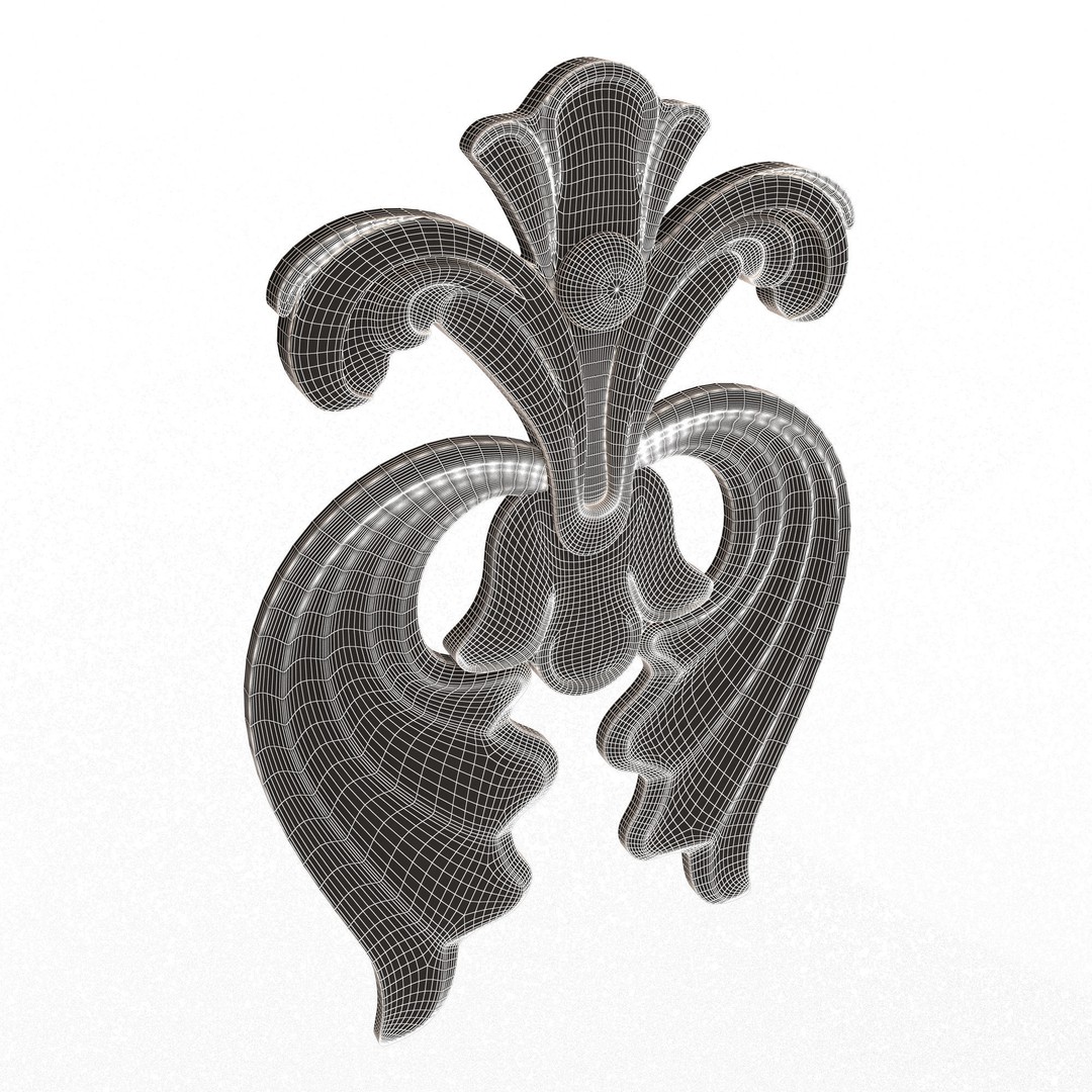 Carved Plaster Molding 3D Model – Low-Poly Architectural Decoration, FBX - View 9