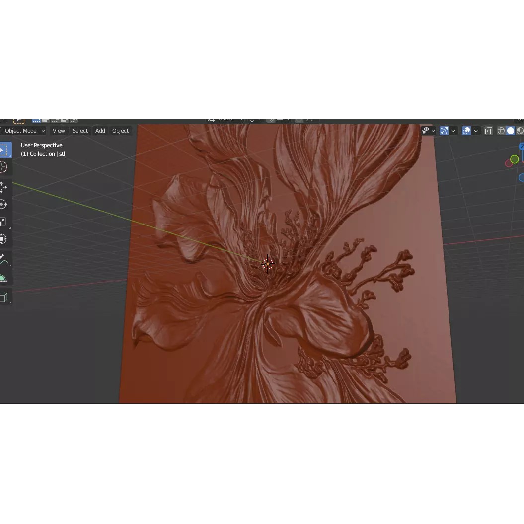 Floral Relief Panel 3D Model – Artistic Wall Decor for CNC & 3D Printing - View 10