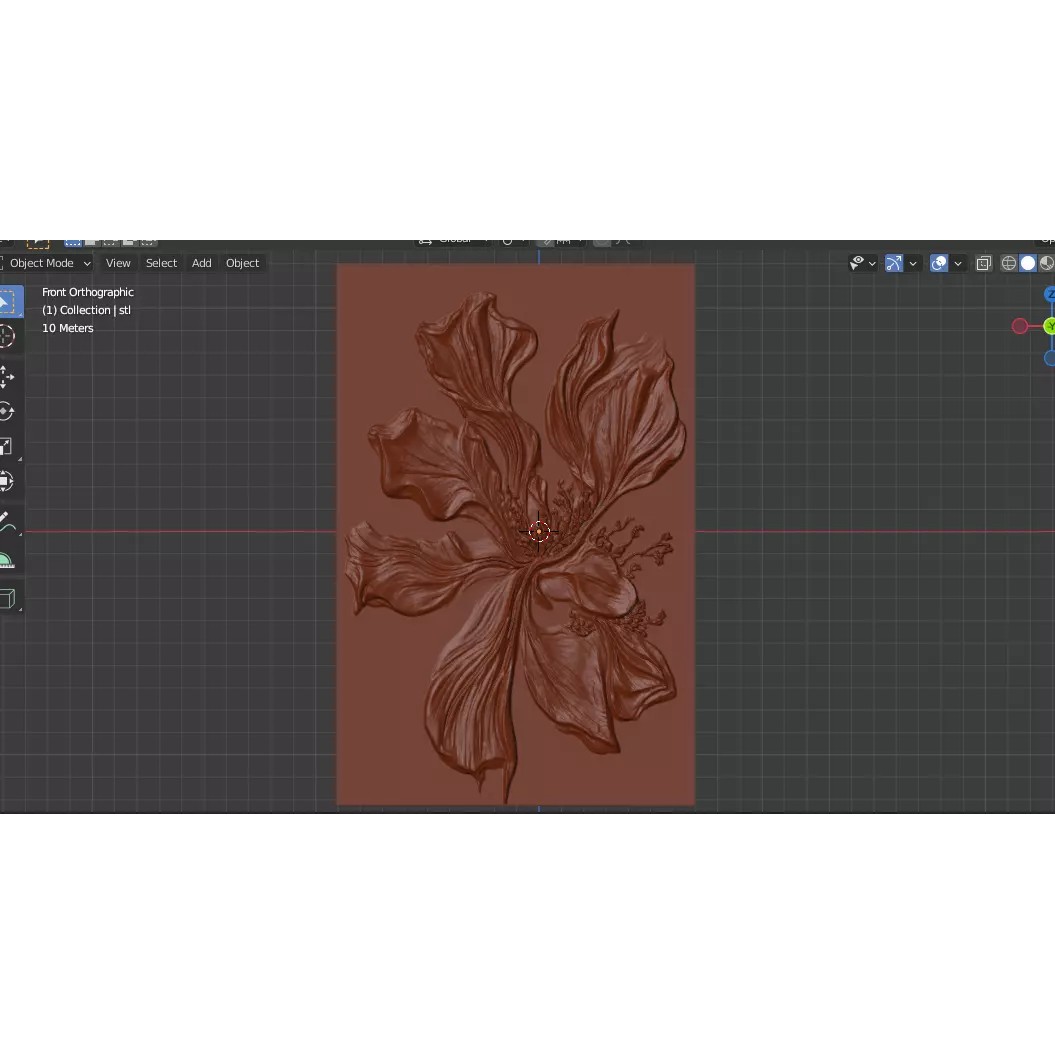Floral Relief Panel 3D Model – Artistic Wall Decor for CNC & 3D Printing - View 4