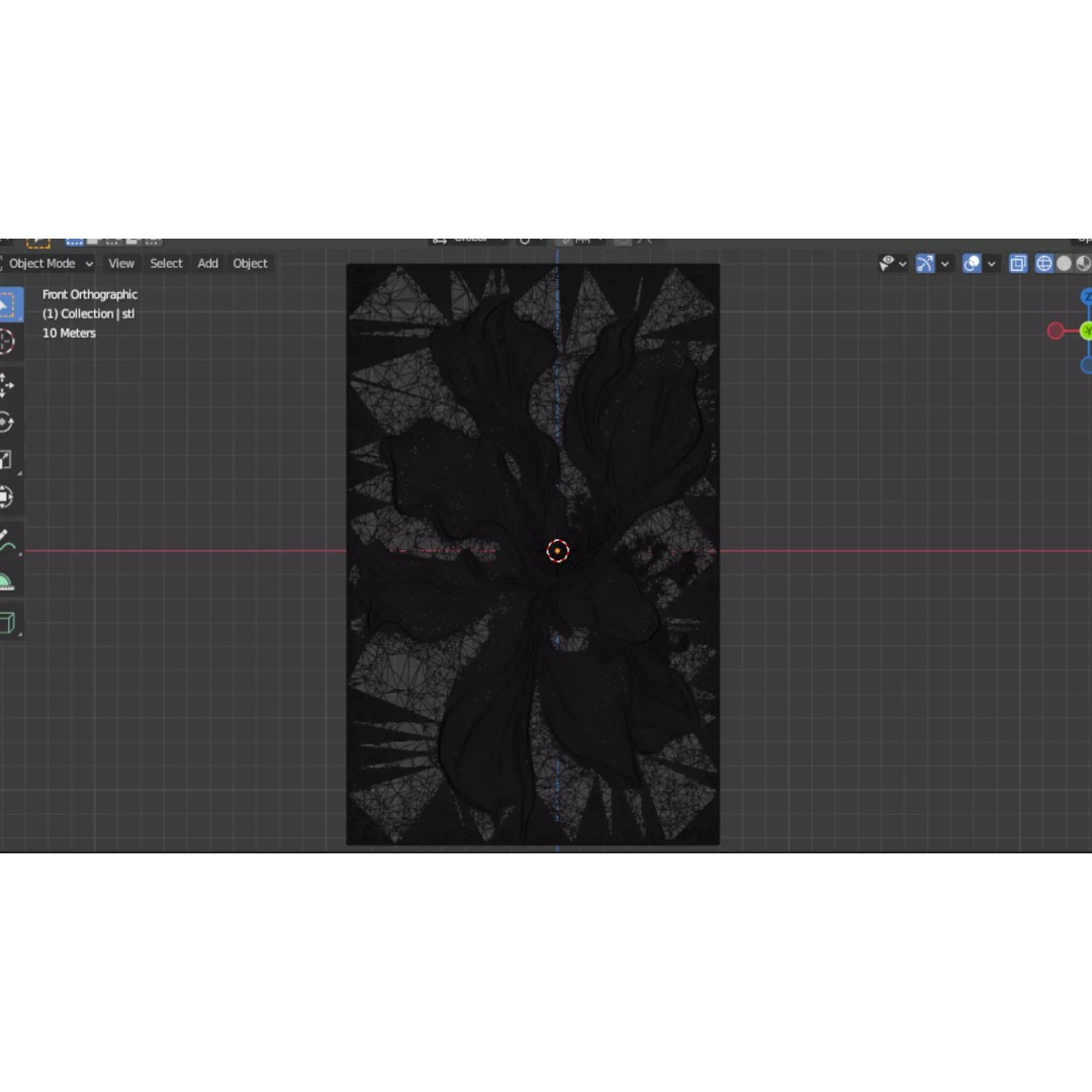 Floral Relief Panel 3D Model – Artistic Wall Decor for CNC & 3D Printing - View 5