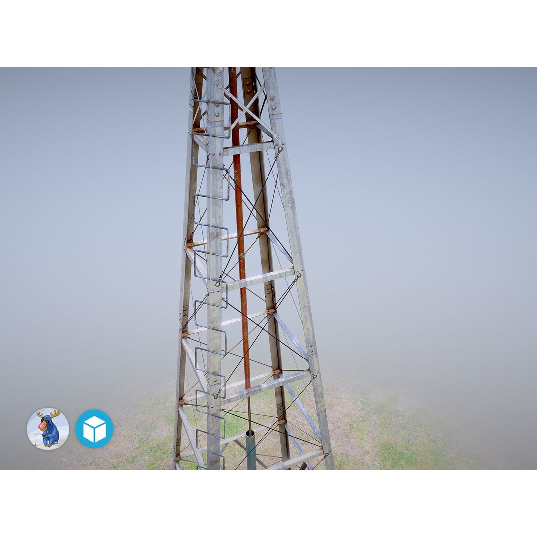 Aermotor Windmill 3D Model – Low Poly Game Asset, FBX & PBR Textures - View 8