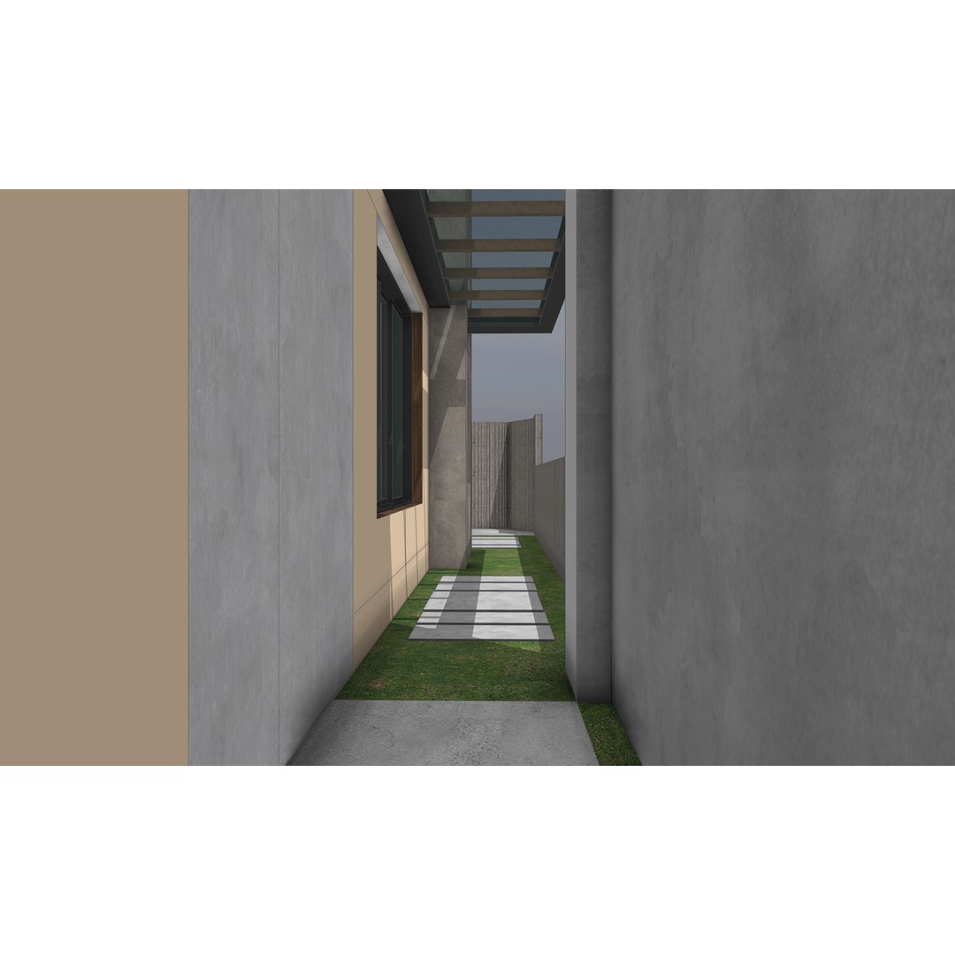 Modern Residence 3D Model – Contemporary House with Rooftop Garden, FBX, OBJ - View 13