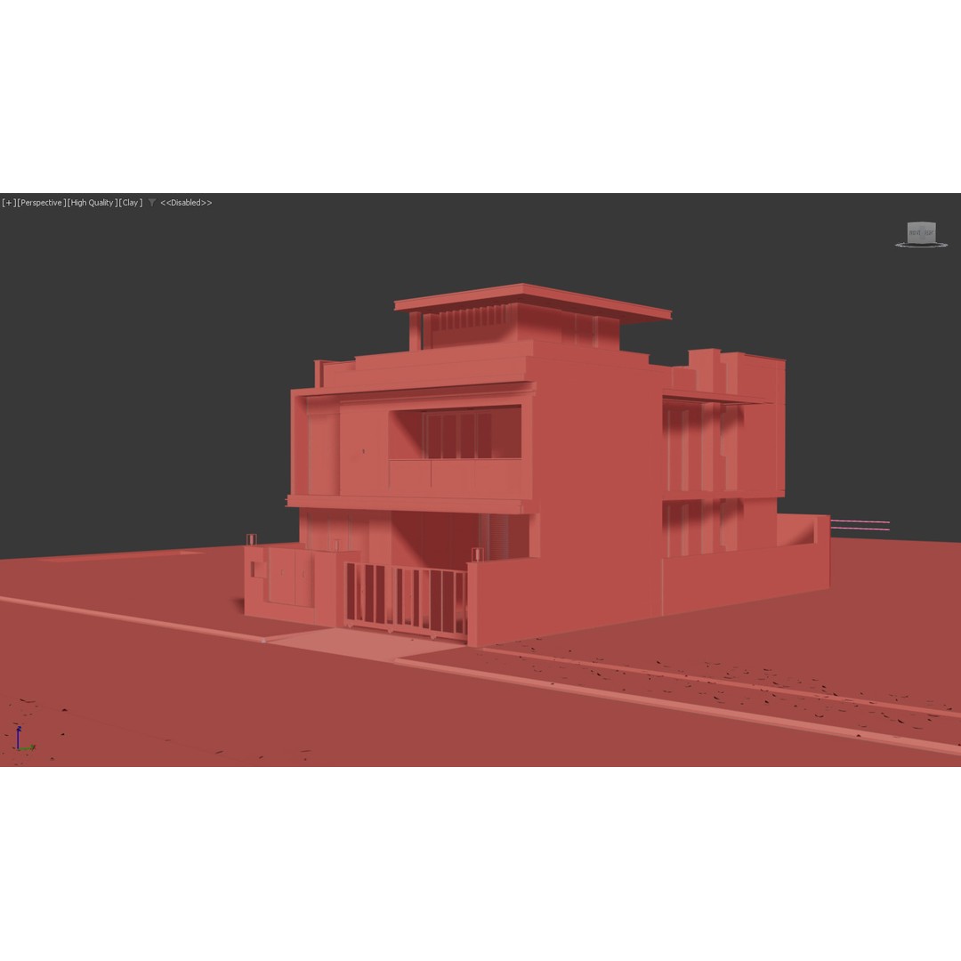 Modern Residence 3D Model – Contemporary House with Rooftop Garden, FBX, OBJ - View 15