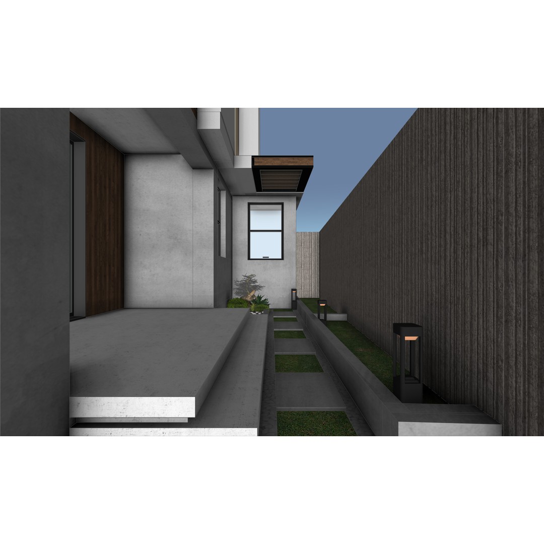 Modern Residence 3D Model – Contemporary House with Rooftop Garden, FBX, OBJ - View 6