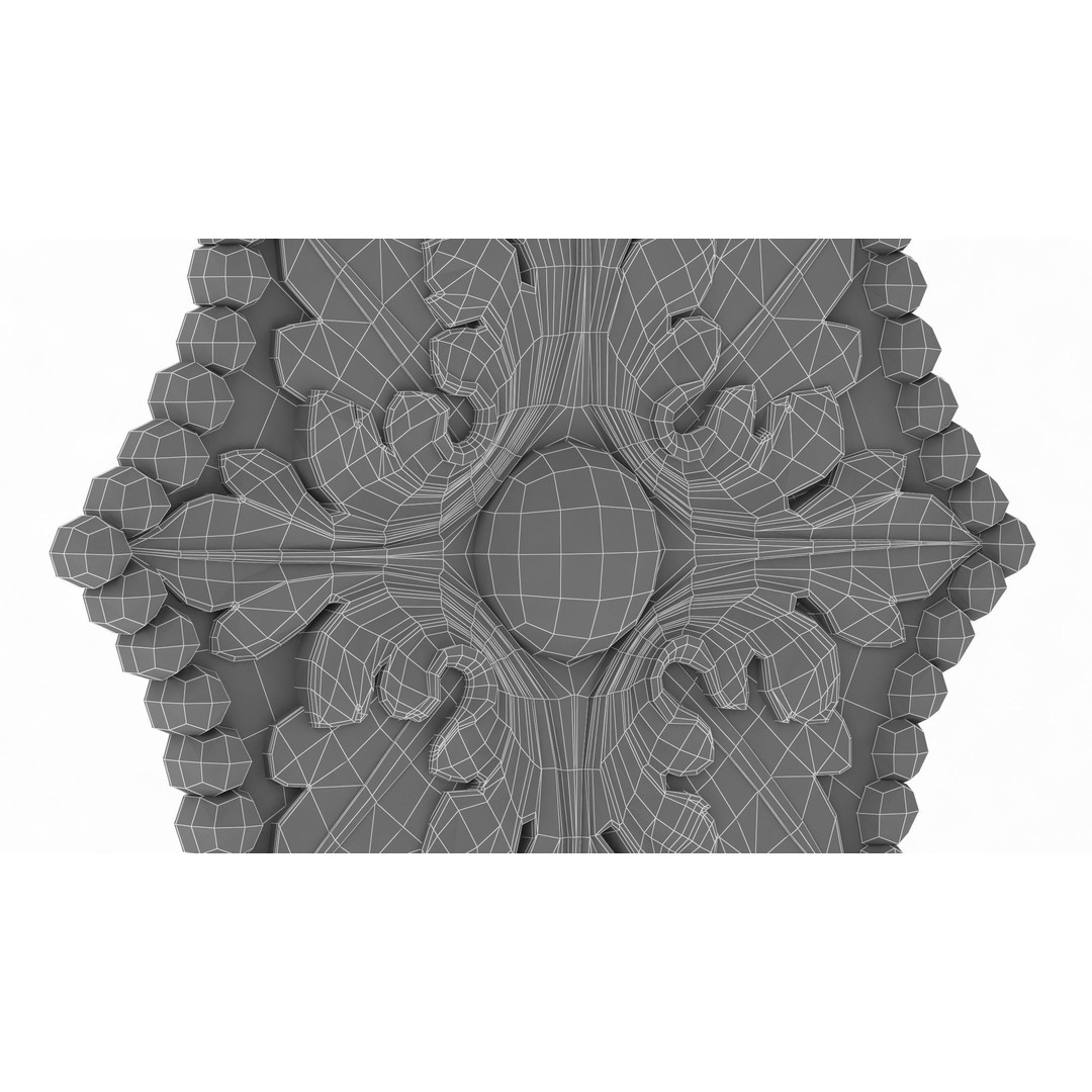Classic Pattern 3D Model – Architectural Ornament with Textures, FBX, OBJ