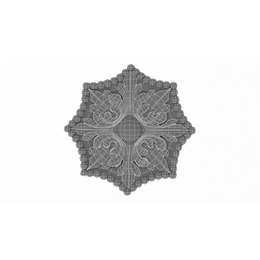 Classic Pattern 3D Model – Architectural Ornament with Textures, FBX, OBJ - View 10