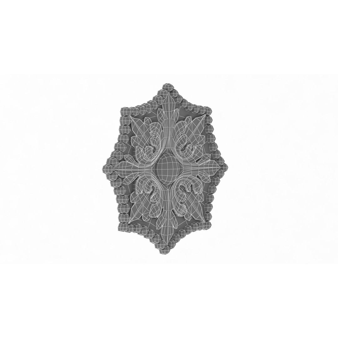 Classic Pattern 3D Model – Architectural Ornament with Textures, FBX, OBJ - View 11