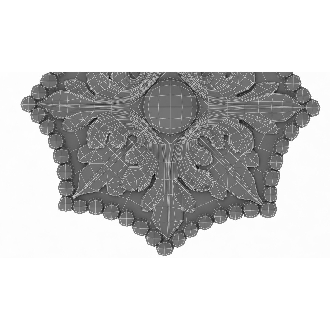 Classic Pattern 3D Model – Architectural Ornament with Textures, FBX, OBJ - View 13