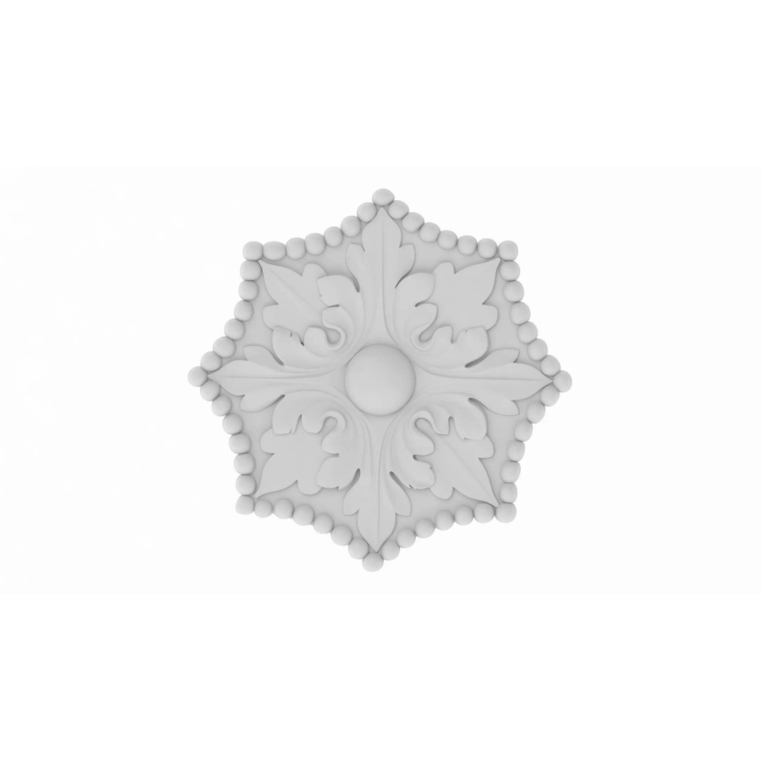 Classic Pattern 3D Model – Architectural Ornament with Textures, FBX, OBJ - View 2