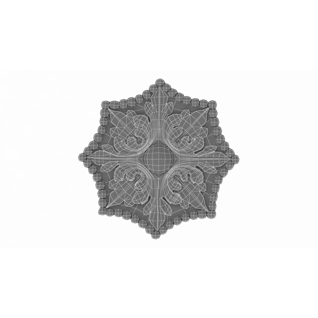 Classic Pattern 3D Model – Architectural Ornament with Textures, FBX, OBJ - View 4