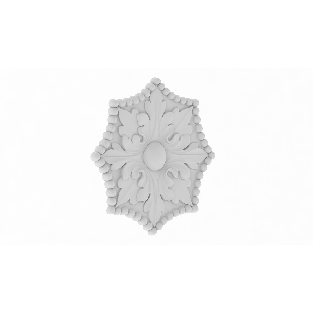 Classic Pattern 3D Model – Architectural Ornament with Textures, FBX, OBJ - View 5