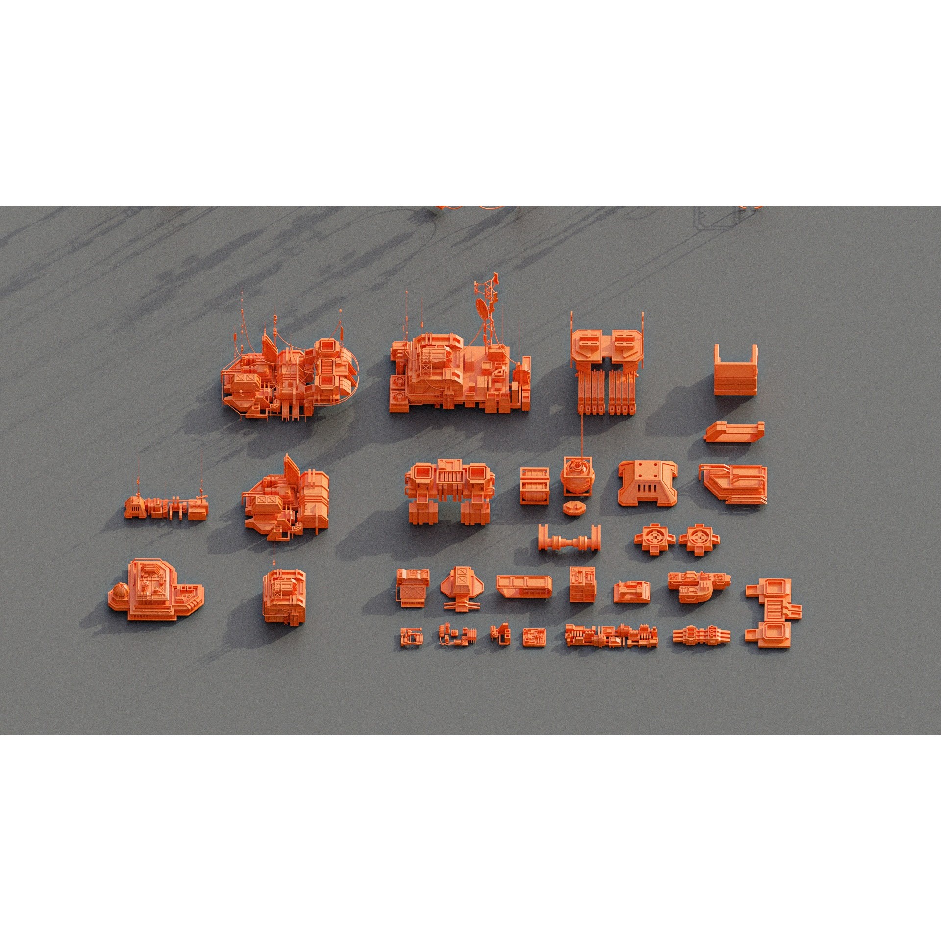 Sci-Fi Building Kitbash Pack - Low-Poly 3D Model - View 12