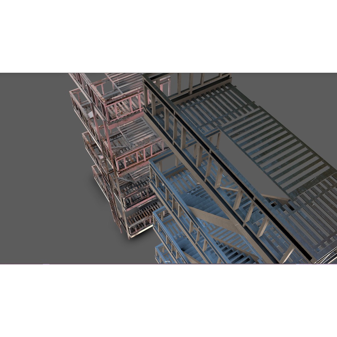 Fire Escape 3D Model – Low-Poly Game-Ready PBR Asset, FBX - View 13