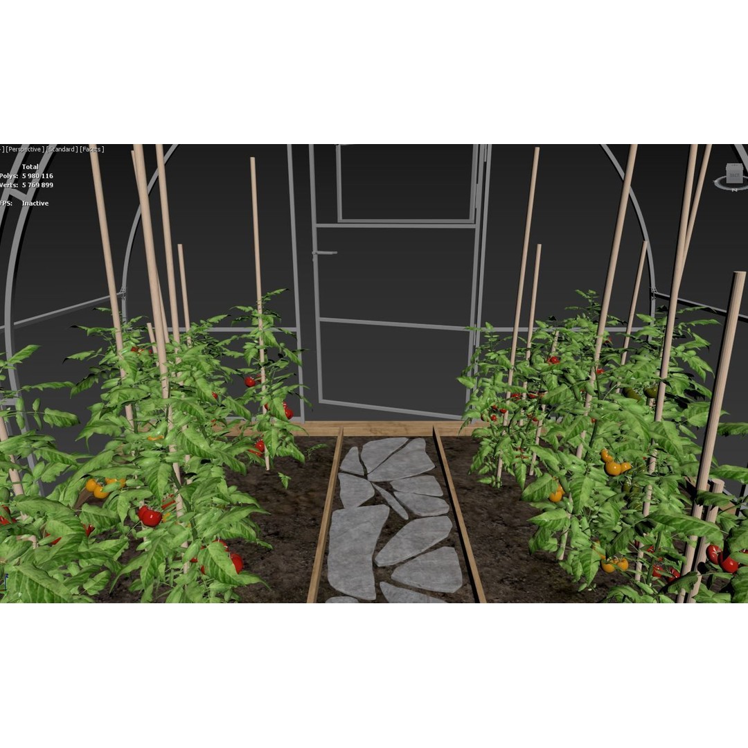 Greenhouse 3D Model – Botanical Exterior with Textures, FBX & OBJ - View 14