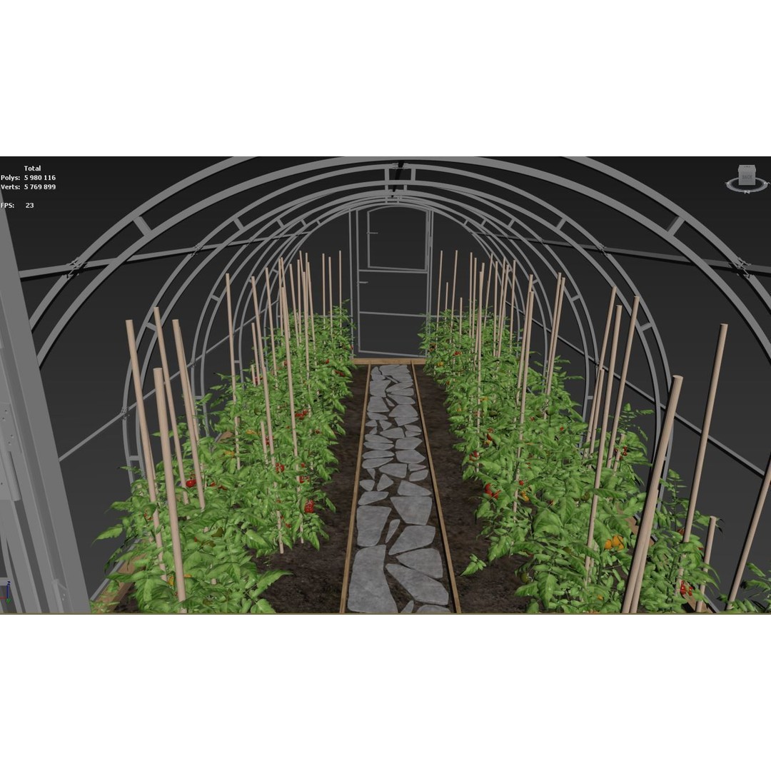 Greenhouse 3D Model – Botanical Exterior with Textures, FBX & OBJ - View 17