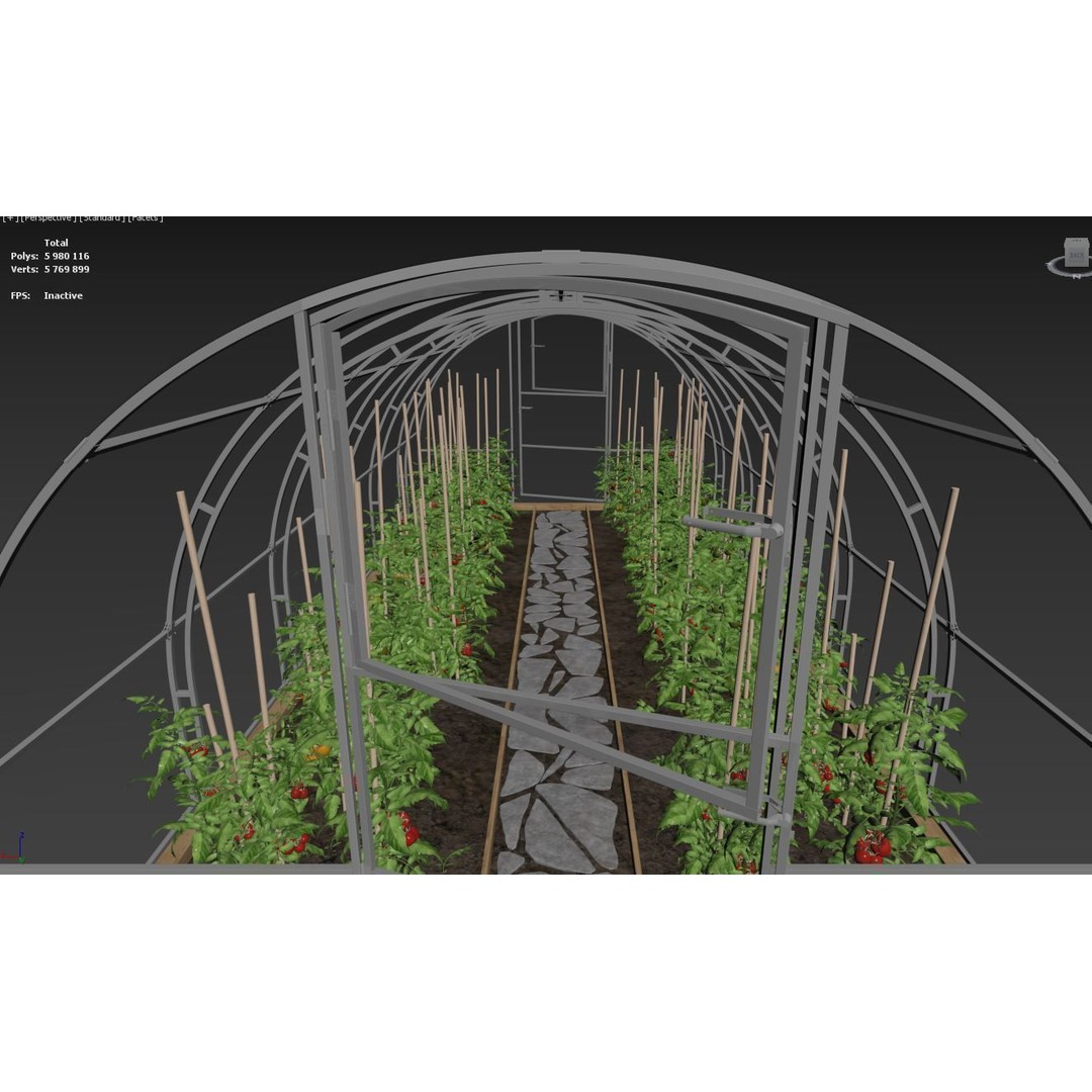 Greenhouse 3D Model – Botanical Exterior with Textures, FBX & OBJ - View 18