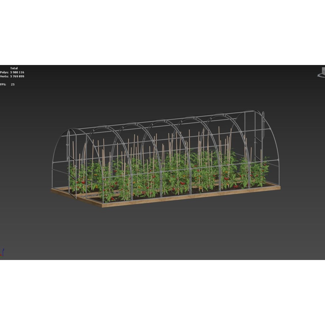 Greenhouse 3D Model – Botanical Exterior with Textures, FBX & OBJ - View 29