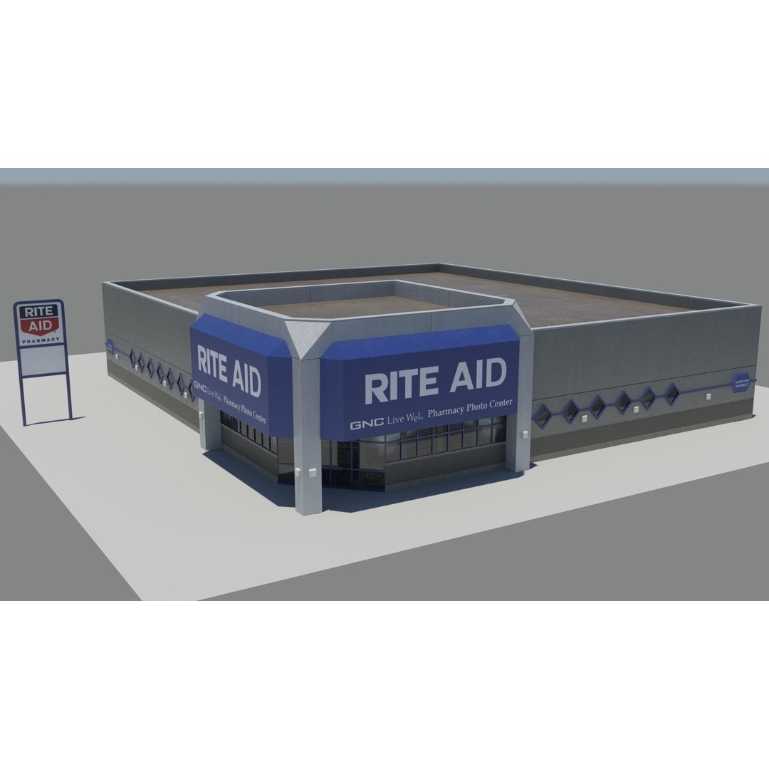 USA Chain Stores 3D Model – Low Poly Retail Buildings, FBX, Game Ready - View 9