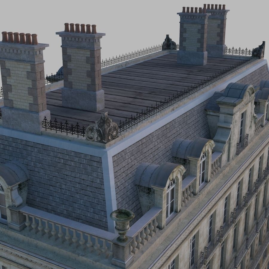 European House 3D Model – Low Poly Architectural Asset, FBX, OBJ - View 13