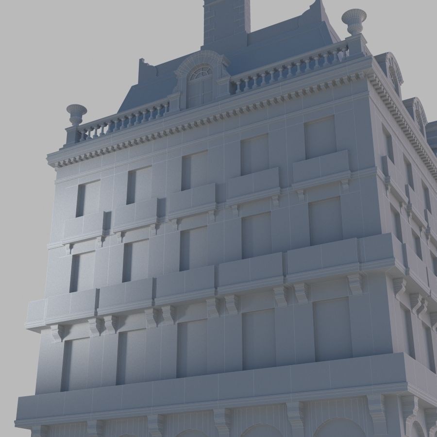 European House 3D Model – Low Poly Architectural Asset, FBX, OBJ - View 8