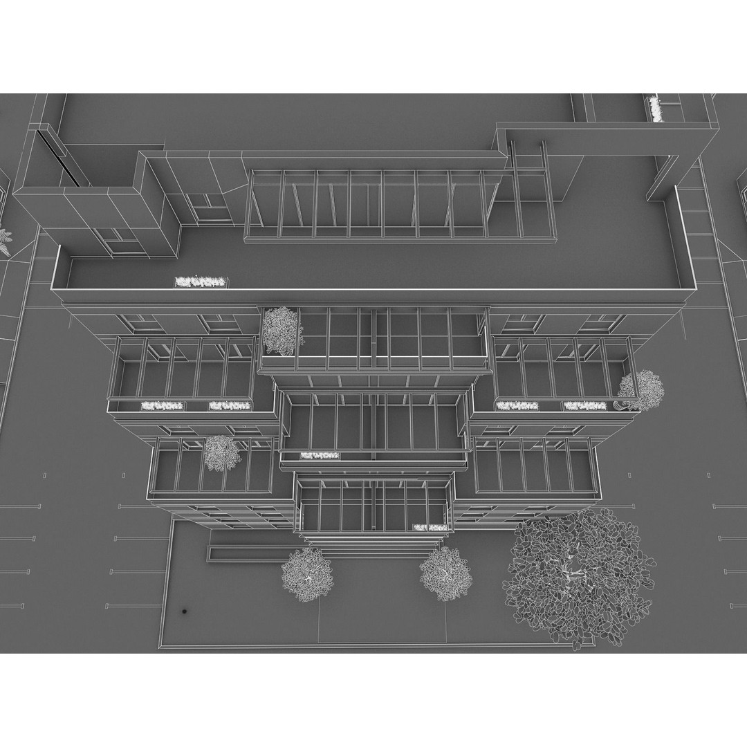 Condominium 3D Model – Low Poly Residential Building, FBX