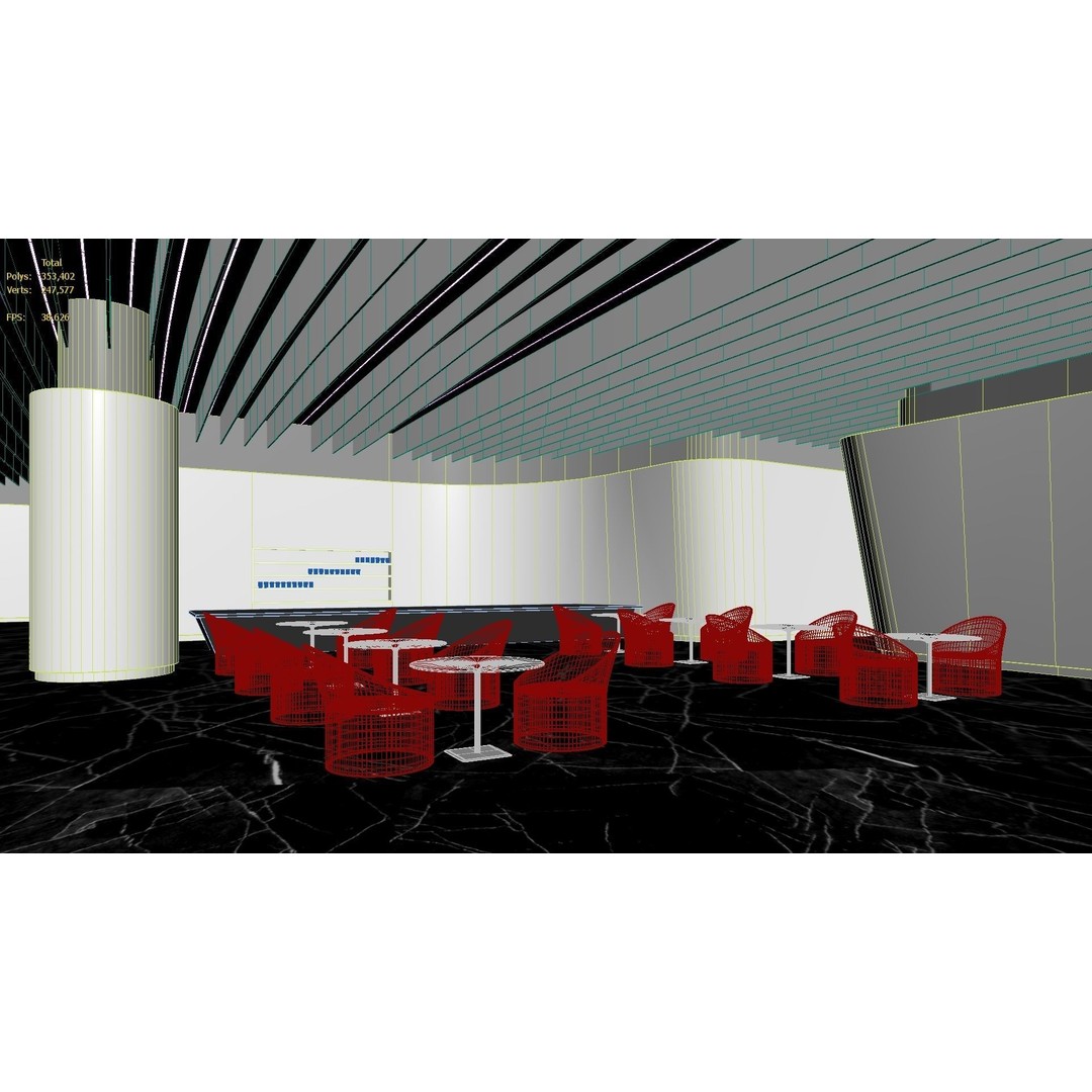 Futuristic Exhibition Room 3D Model – Contemporary Architectural Showroom, FBX, OBJ, Blender - View 12