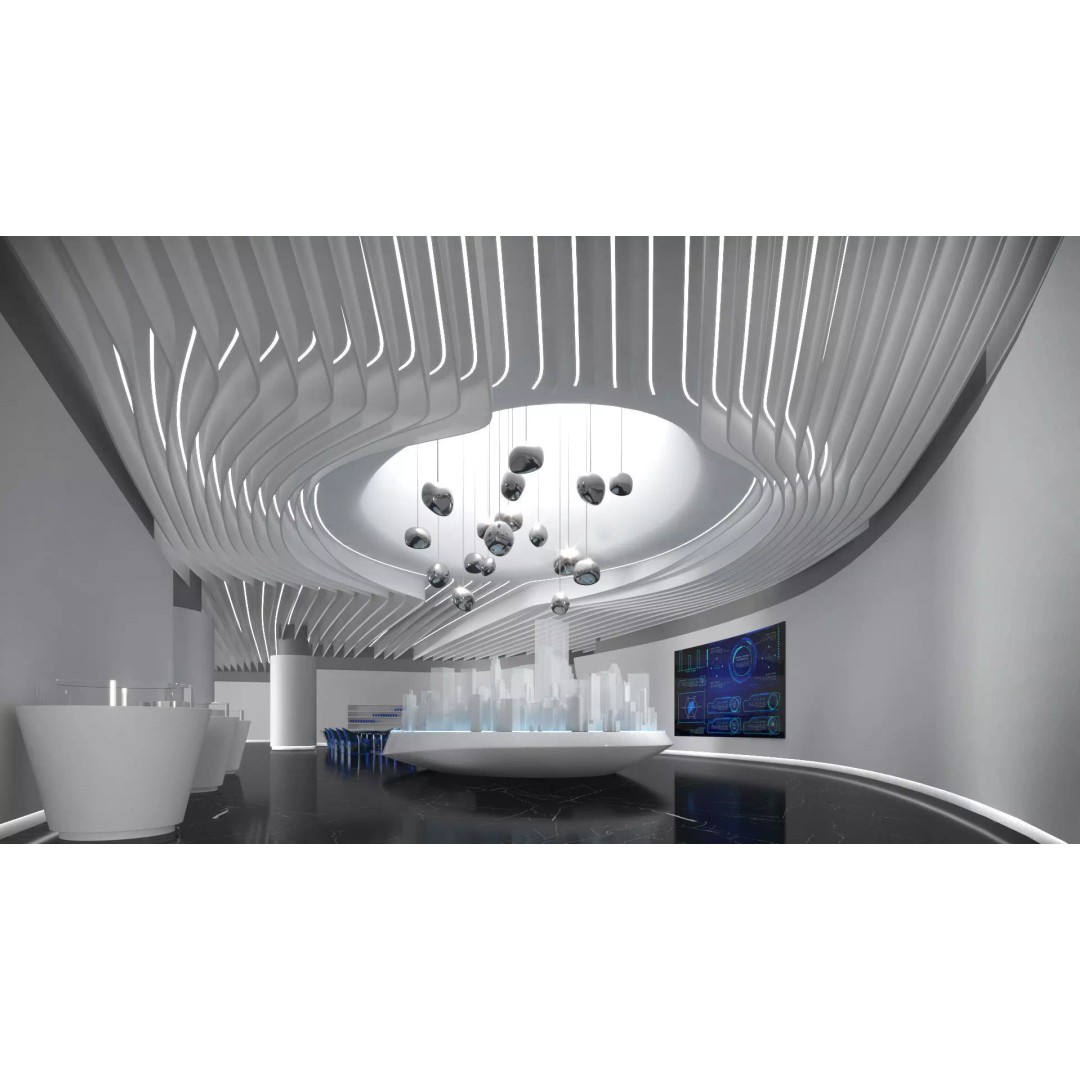 Futuristic Exhibition Room 3D Model – Contemporary Architectural Showroom, FBX, OBJ, Blender - View 2