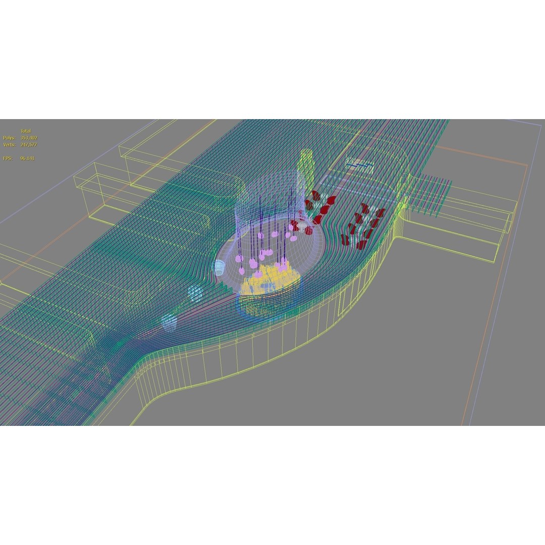 Futuristic Exhibition Room 3D Model – Contemporary Architectural Showroom, FBX, OBJ, Blender - View 25